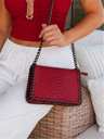 Bolso midi de piel color burdeos
