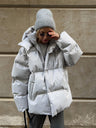 Casaco acolchoado oversize cinzento