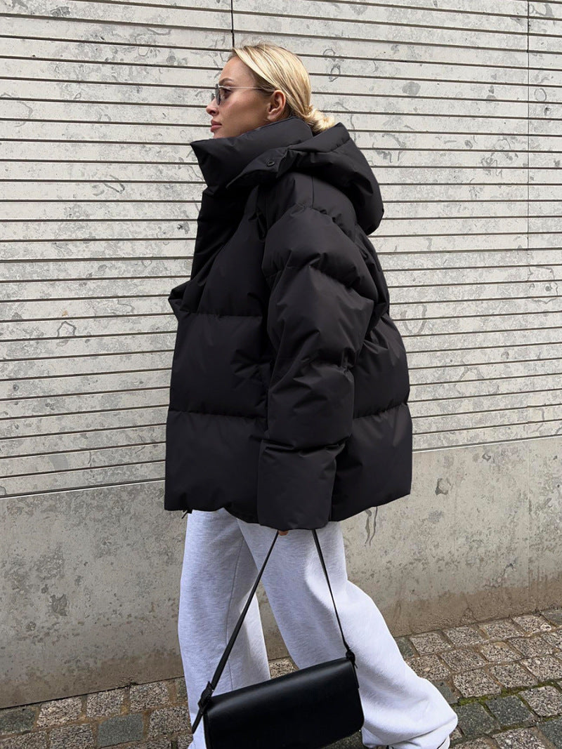 Chaqueta acolchada oversize negra