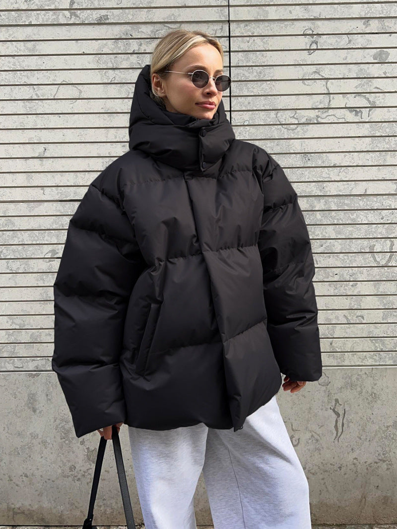 Chaqueta acolchada oversize negra