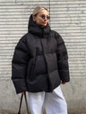 Chaqueta acolchada oversize negra