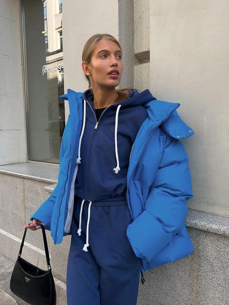 Casaco acolchoado oversize azul