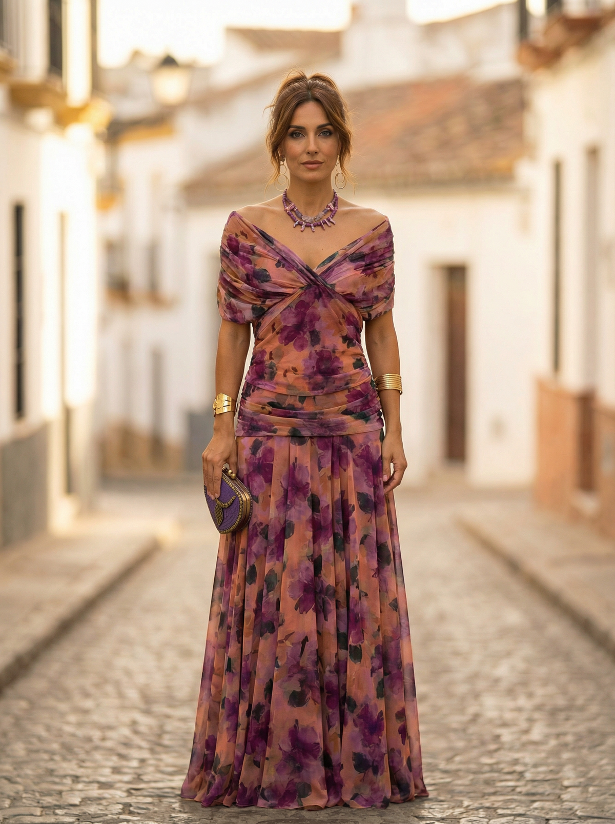 Leo | Vestido longo elegante com decote em V