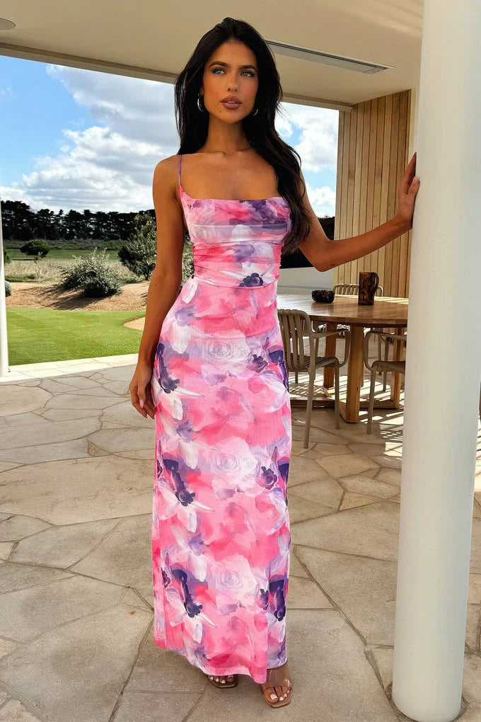 Vestido largo Leah estampado