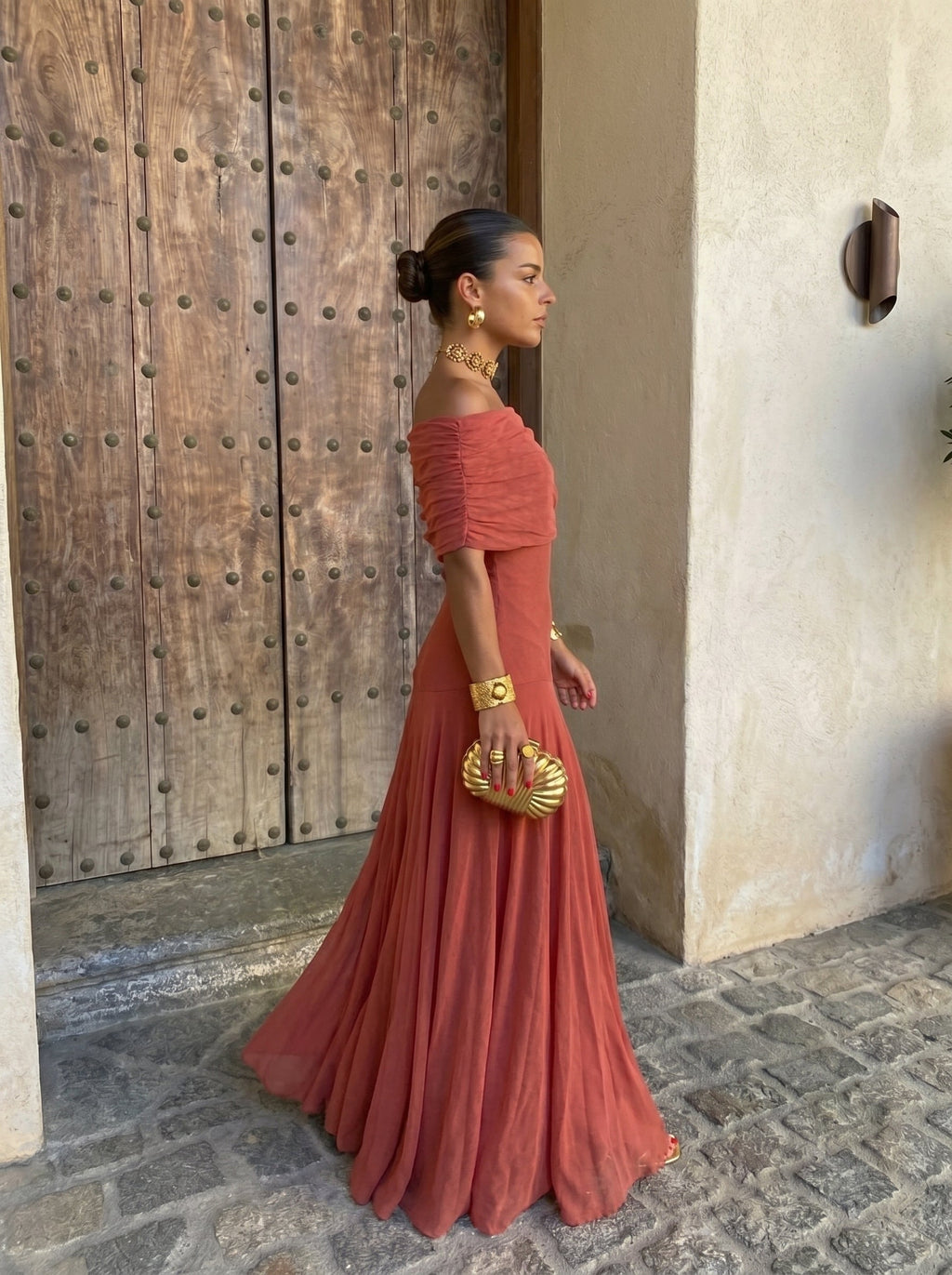 Irene / Vestido elegante de malha sem alças