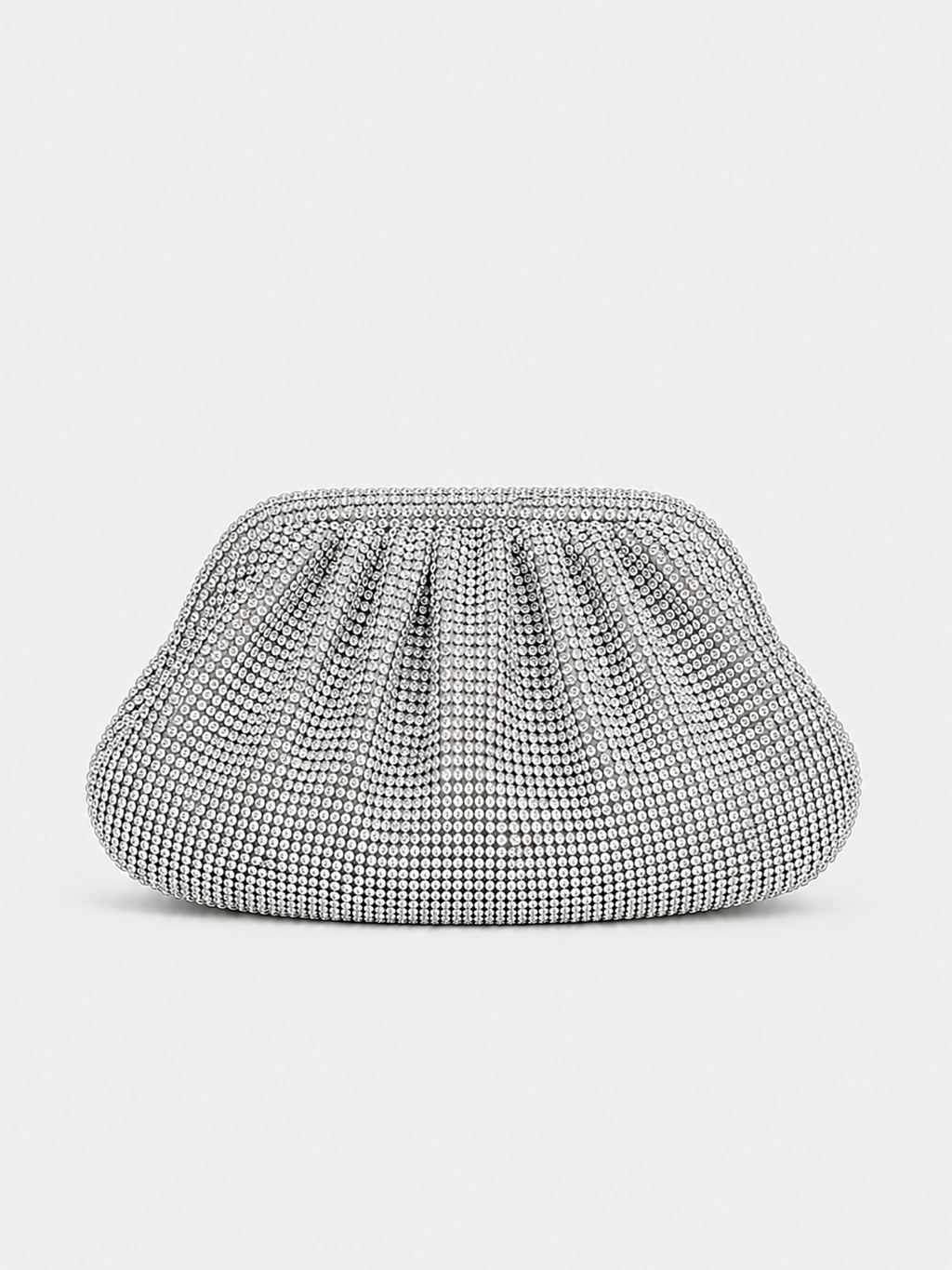 Clutch em forma de caixinha de bombons com brilhos prateados