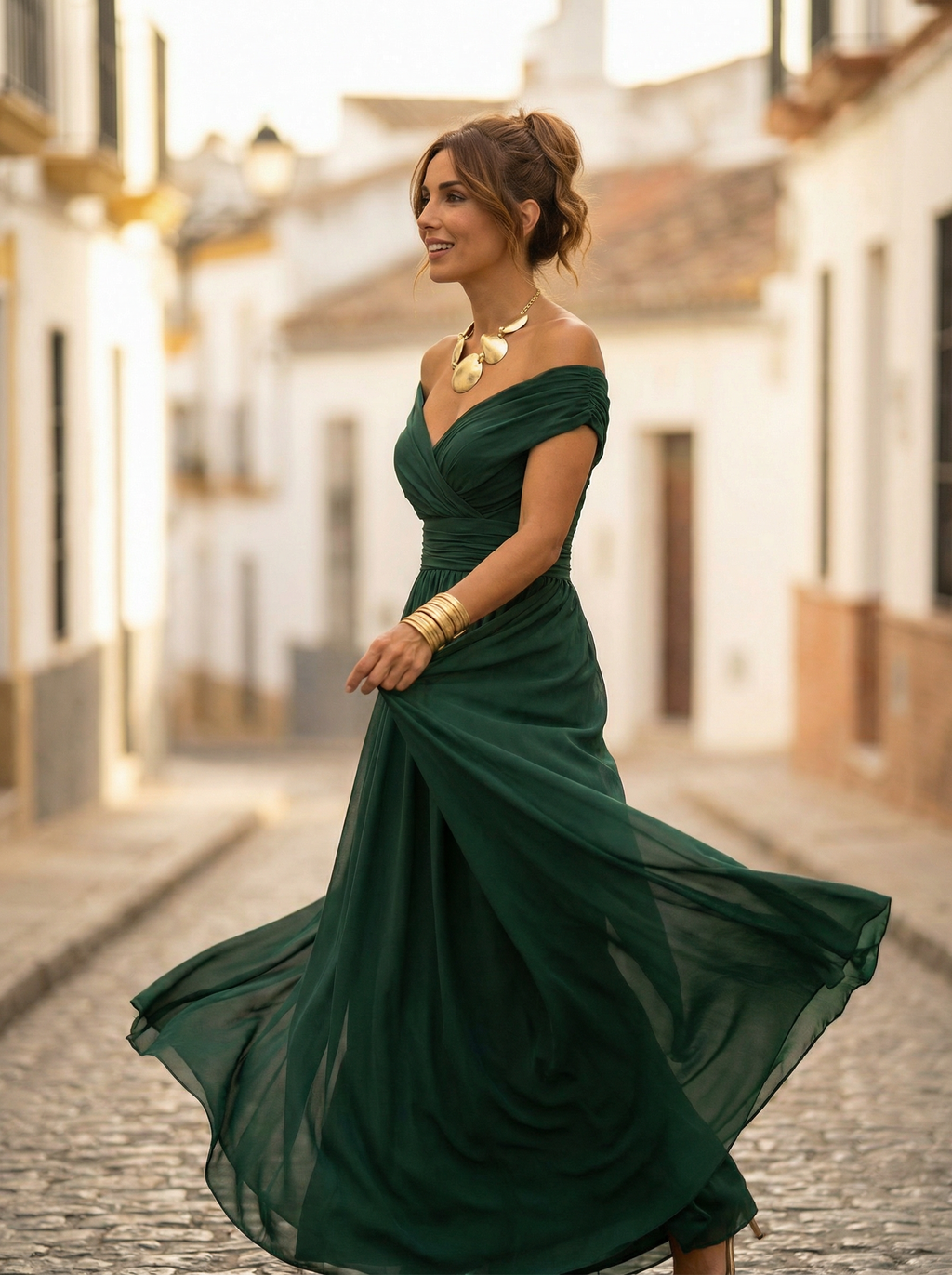 Leo | Vestido longo elegante com decote em V