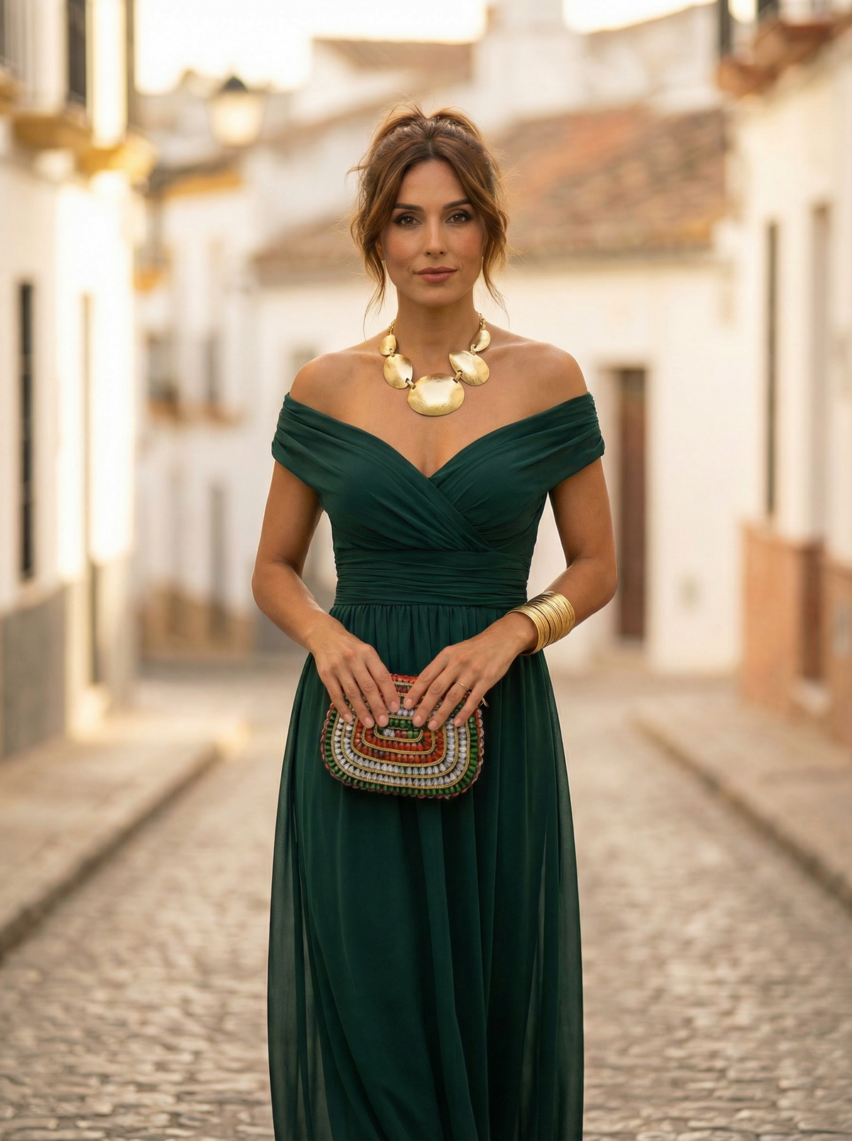 Leo | Vestido longo elegante com decote em V