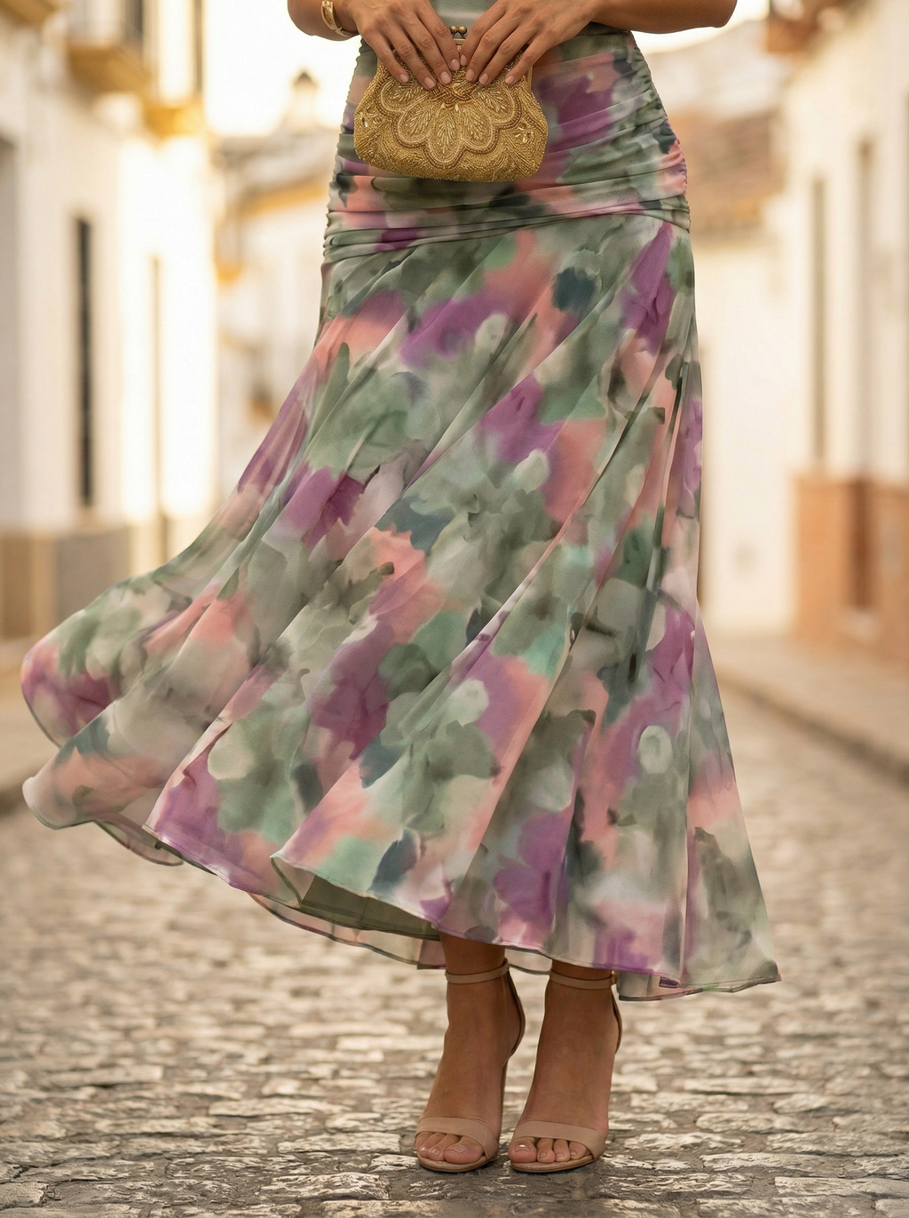 Leo | Vestido longo elegante com decote em V